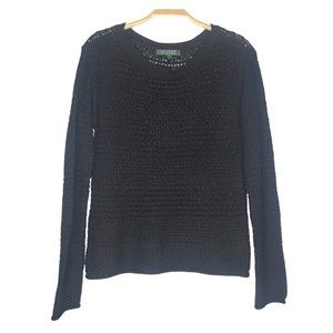 Lauren Ralph Lauren Crochet Women's Black Sweater